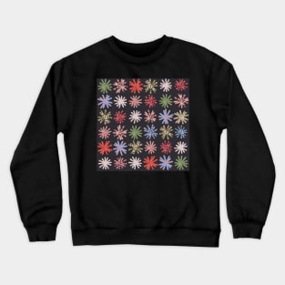 Daisy Chain on dark charcoal background Crewneck Sweatshirt